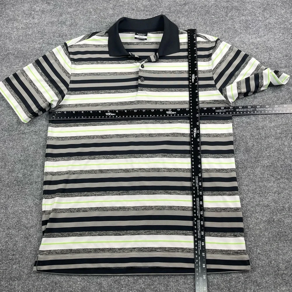 Nike Golf Shirt Mens Medium Polo Black Green White Collared Dry-Fit Athletic‎